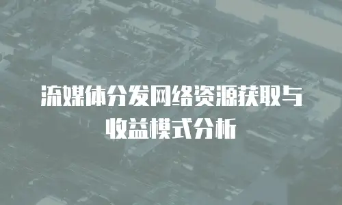 流媒体分发网络资源获取与收益模式分析