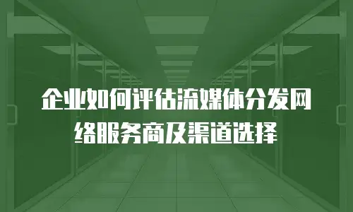 企业如何评估流媒体分发网络服务商及渠道选择