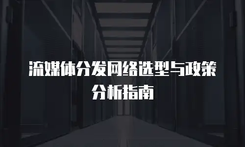 流媒体分发网络选型与政策分析指南