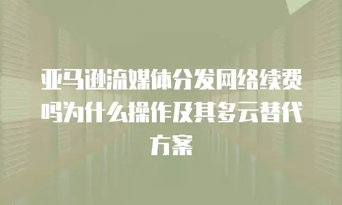 亚马逊流媒体分发网络续费吗为什么操作及其多云替代方案