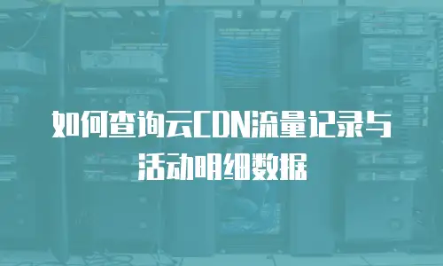 如何查询云CDN流量记录与活动明细数据
