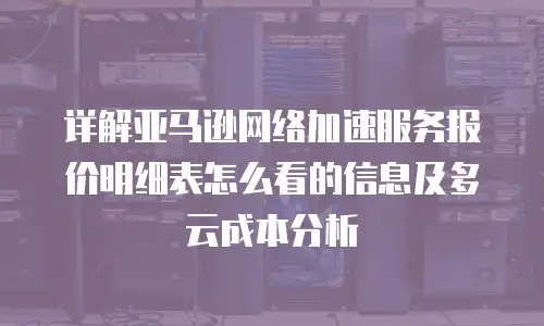 详解亚马逊网络加速服务报价明细表怎么看的信息及多云成本分析
