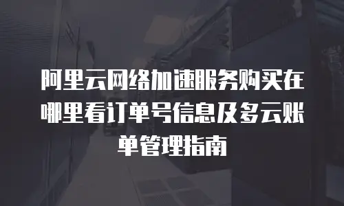 阿里云网络加速服务购买在哪里看订单号信息及多云账单管理指南