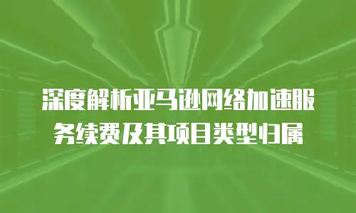 深度解析亚马逊网络加速服务续费及其项目类型归属