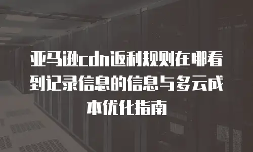 亚马逊cdn返利规则在哪看到记录信息的信息与多云成本优化指南