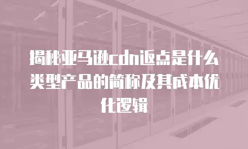 揭秘亚马逊cdn返点是什么类型产品的简称及其成本优化逻辑