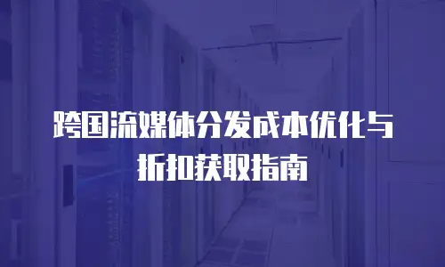 跨国流媒体分发成本优化与折扣获取指南