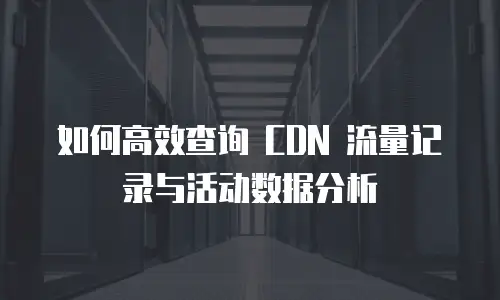 如何高效查询 CDN 流量记录与活动数据分析