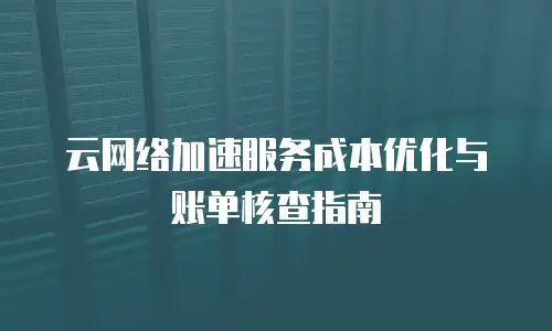 云网络加速服务成本优化与账单核查指南