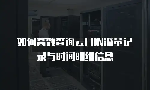 如何高效查询云CDN流量记录与时间明细信息