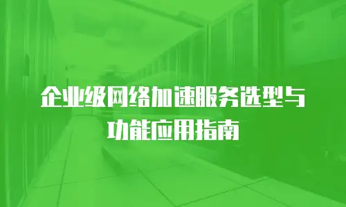 企业级网络加速服务选型与功能应用指南