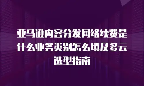 亚马逊内容分发网络续费是什么业务类别怎么填及多云选型指南