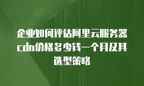 企业如何评估阿里云服务器cdn价格多少钱一个月及其选型策略