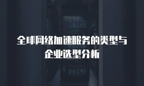全球网络加速服务的类型与企业选型分析