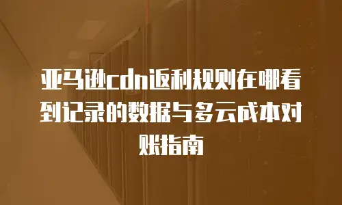亚马逊cdn返利规则在哪看到记录的数据与多云成本对账指南