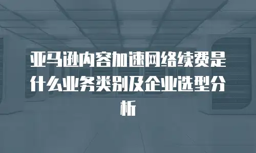 亚马逊内容加速网络续费是什么业务类别及企业选型分析