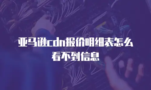亚马逊cdn报价明细表怎么看不到信息