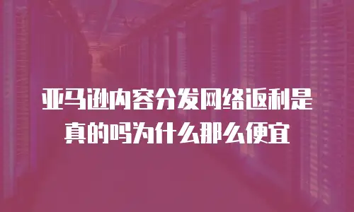 亚马逊内容分发网络返利是真的吗为什么那么便宜