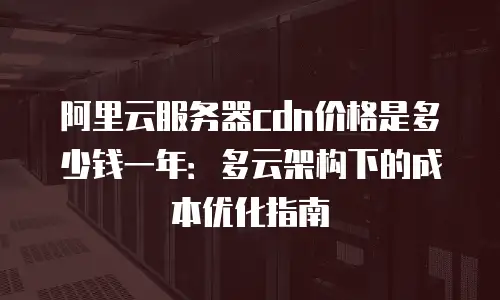 阿里云服务器cdn价格是多少钱一年：多云架构下的成本优化指南