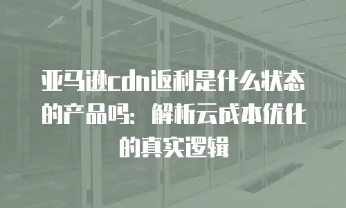 亚马逊cdn返利是什么状态的产品吗：解析云成本优化的真实逻辑
