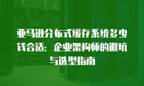 亚马逊分布式缓存系统多少钱合适：企业架构师的避坑与选型指南