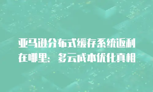 亚马逊分布式缓存系统返利在哪里：多云成本优化真相
