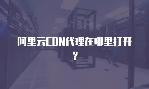 阿里云CDN代理在哪里打开？