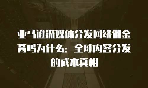 亚马逊流媒体分发网络佣金高吗为什么：全球内容分发的成本真相