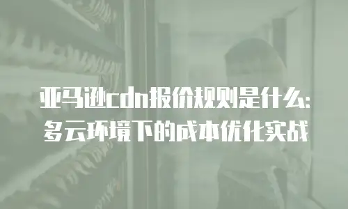 亚马逊cdn报价规则是什么：多云环境下的成本优化实战