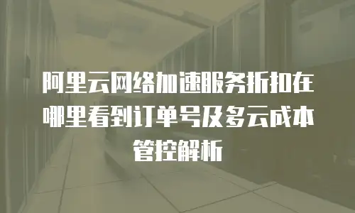 阿里云网络加速服务折扣在哪里看到订单号及多云成本管控解析