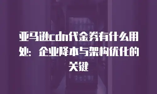 亚马逊cdn代金券有什么用处：企业降本与架构优化的关键