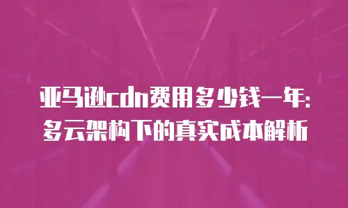 亚马逊cdn费用多少钱一年：多云架构下的真实成本解析