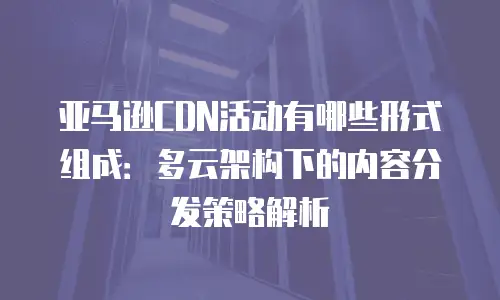 亚马逊CDN活动有哪些形式组成：多云架构下的内容分发策略解析