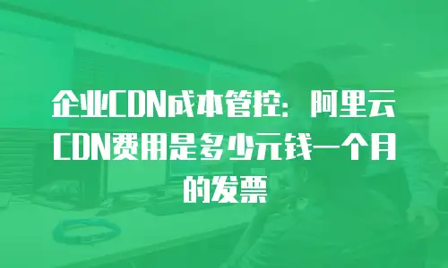 企业CDN成本管控：阿里云CDN费用是多少元钱一个月的发票