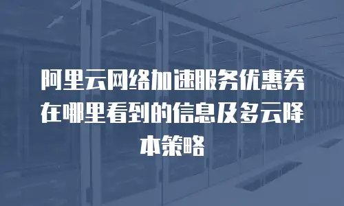 阿里云网络加速服务优惠券在哪里看到的信息及多云降本策略