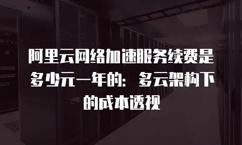 阿里云网络加速服务续费是多少元一年的：多云架构下的成本透视