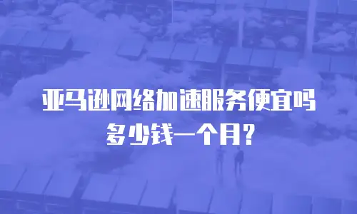 亚马逊网络加速服务便宜吗多少钱一个月？
