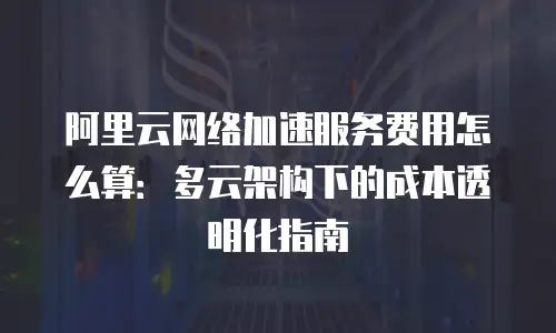 阿里云网络加速服务费用怎么算：多云架构下的成本透明化指南