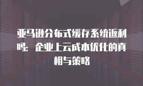 亚马逊分布式缓存系统返利吗：企业上云成本优化的真相与策略