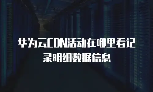 华为云CDN活动在哪里看记录明细数据信息