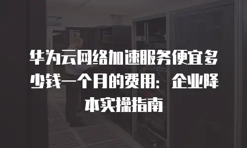 华为云网络加速服务便宜多少钱一个月的费用：企业降本实操指南