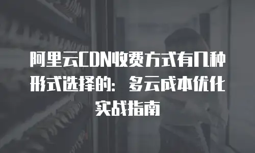 阿里云CDN收费方式有几种形式选择的：多云成本优化实战指南