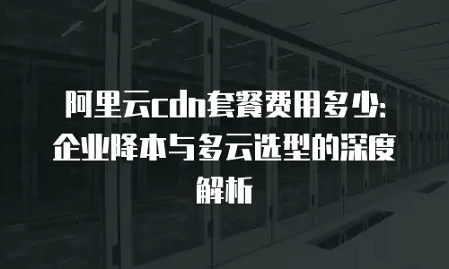 阿里云cdn套餐费用多少：企业降本与多云选型的深度解析