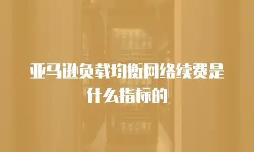 亚马逊负载均衡网络续费是什么指标的