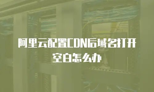 阿里云配置CDN后域名打开空白怎么办