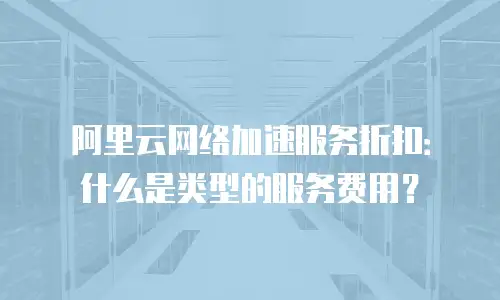 阿里云网络加速服务折扣：什么是类型的服务费用？