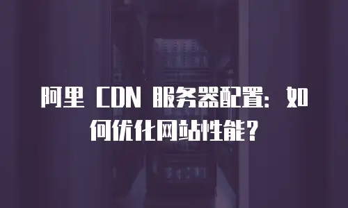 阿里 CDN 服务器配置：如何优化网站性能？