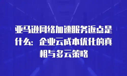 亚马逊网络加速服务返点是什么：企业云成本优化的真相与多云策略