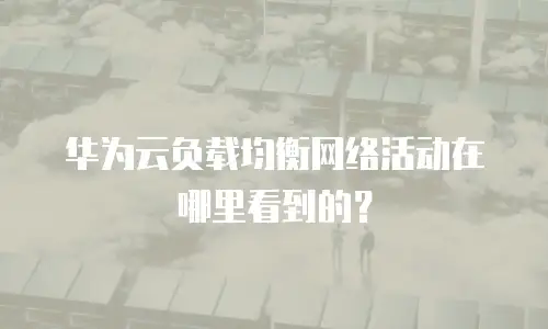 华为云负载均衡网络活动在哪里看到的？