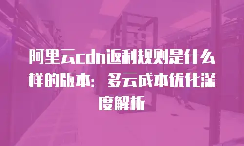 阿里云cdn返利规则是什么样的版本：多云成本优化深度解析